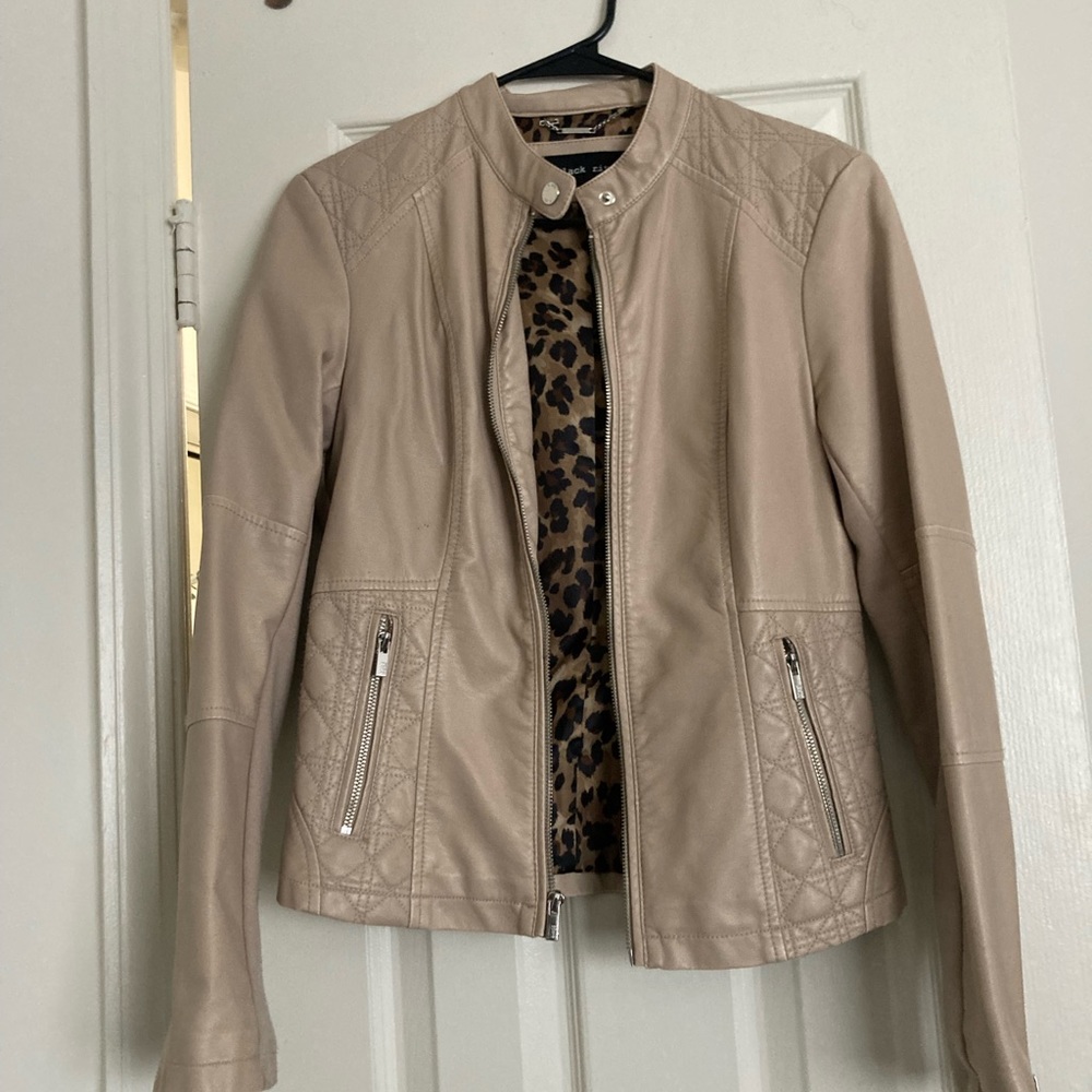 Beige leather jacket